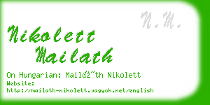 nikolett mailath business card